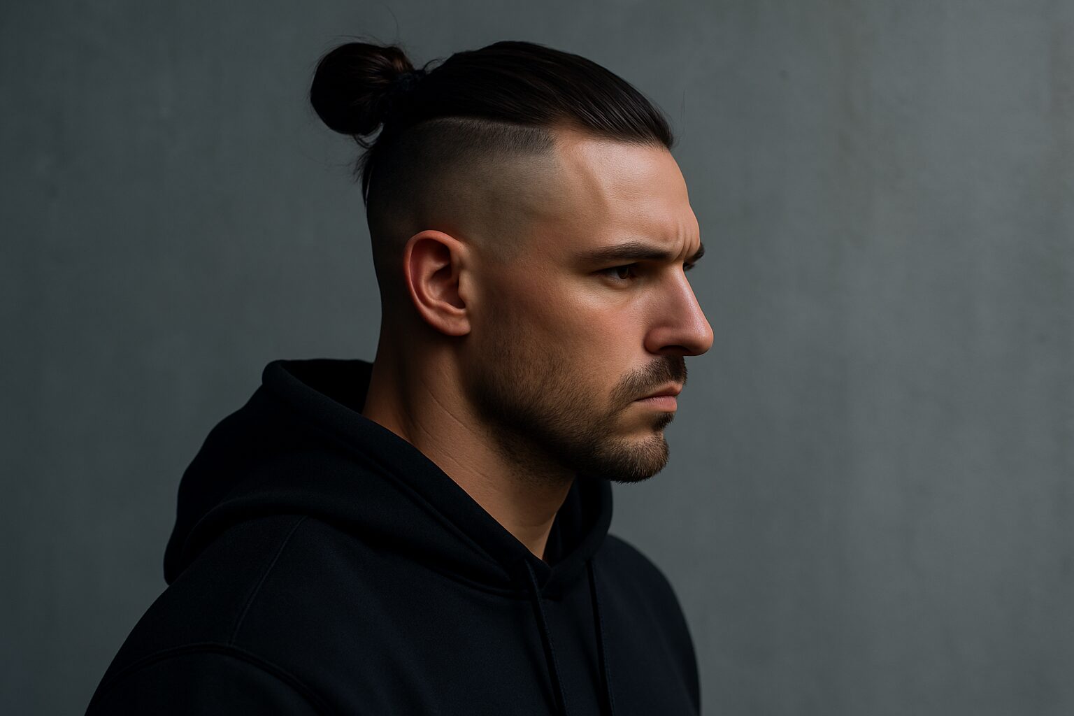 High-Skin-Fade Samurai Bun