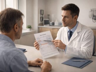 Arztbesprechung über Testergebnisse