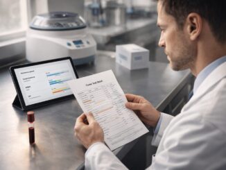 Medizinische Untersuchung von Bluttestergebnissen