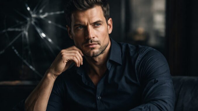 Nachdenklicher Blick im gedämpften Licht