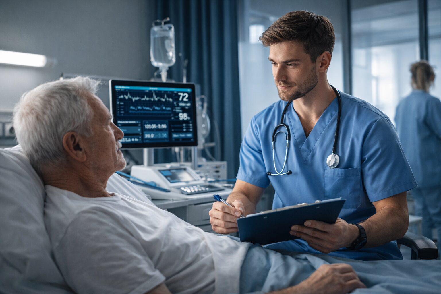 Pflege im modernen Krankenhauszimmer