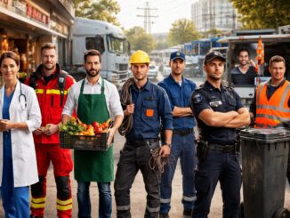 Wichtige Arbeitskräfte im urbanen Umfeld
