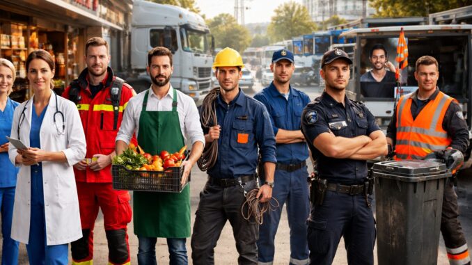 Wichtige Arbeitskräfte im urbanen Umfeld