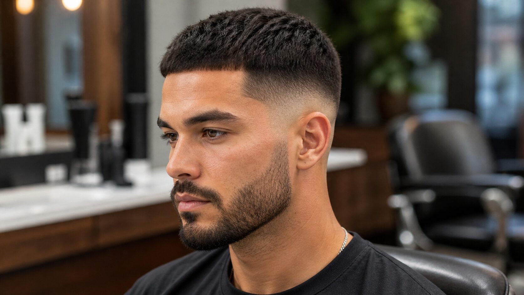 Butch Cut mit Mid Fade