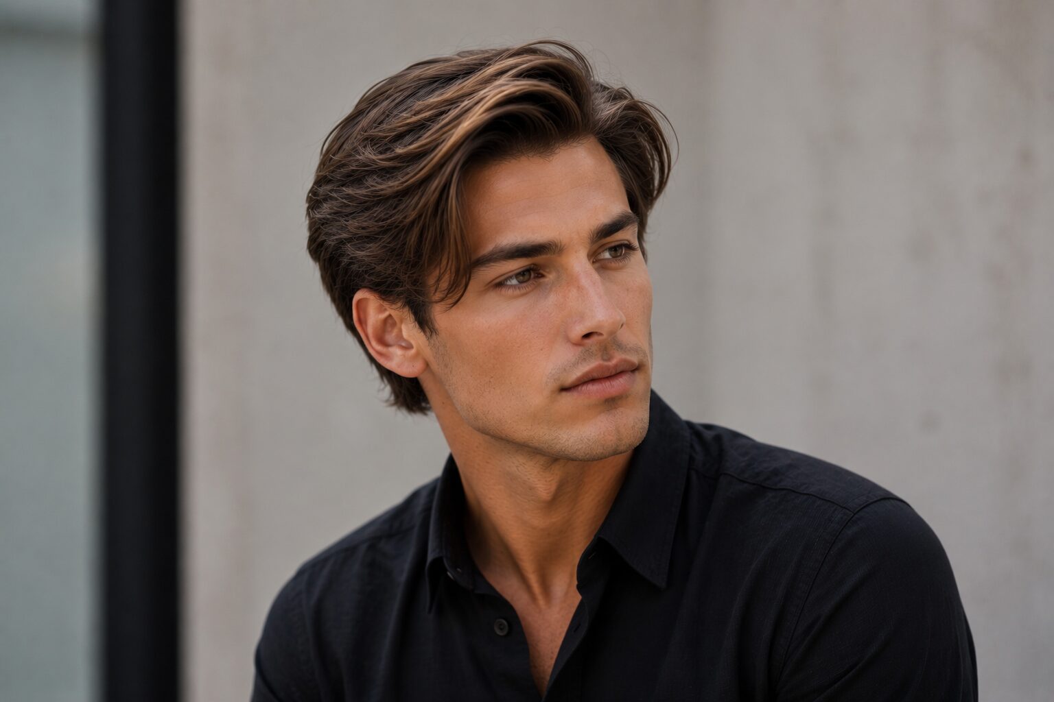 Layered Cut mit Seitenscheitel