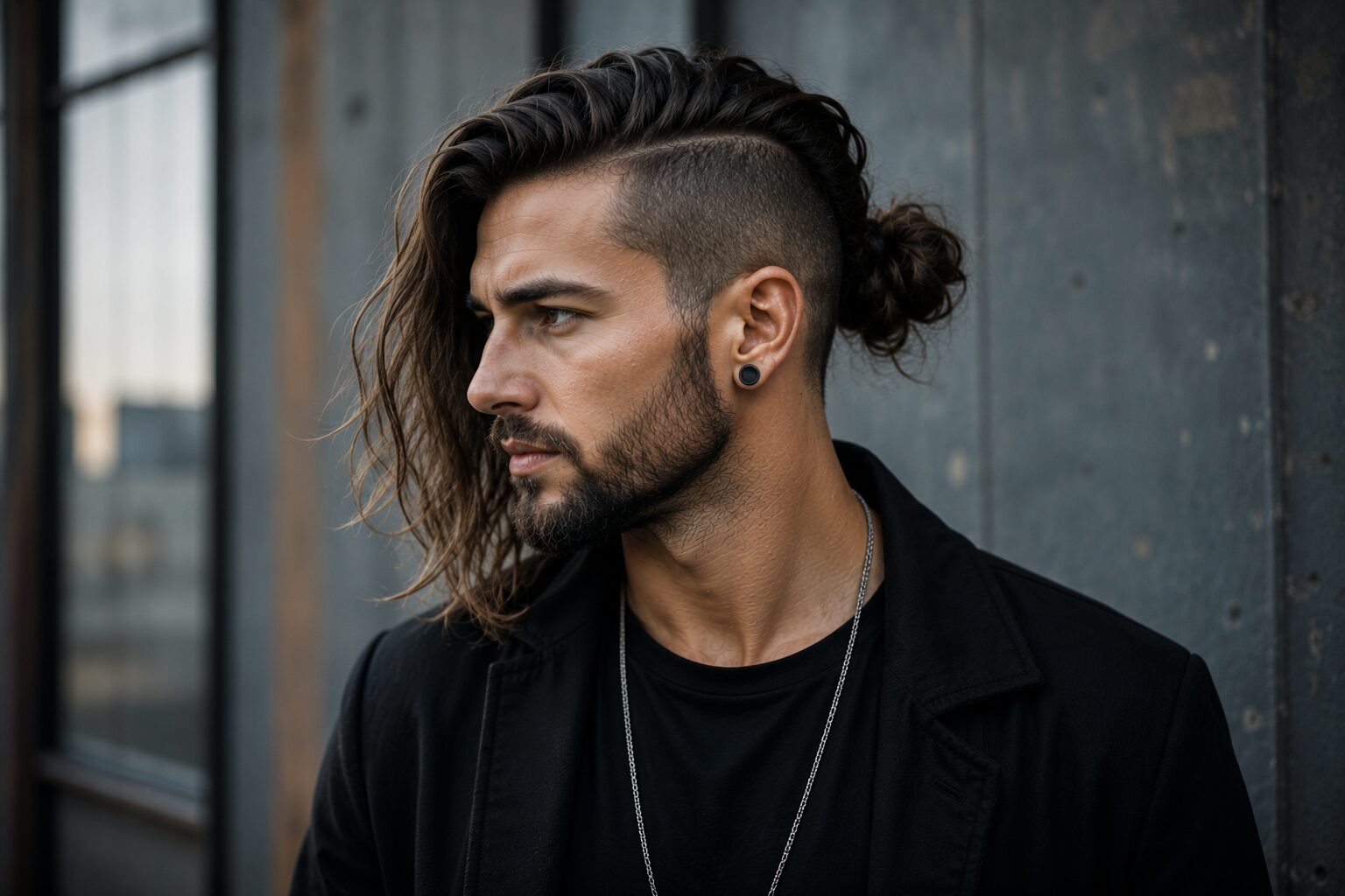 Man Bun mit Sidecut