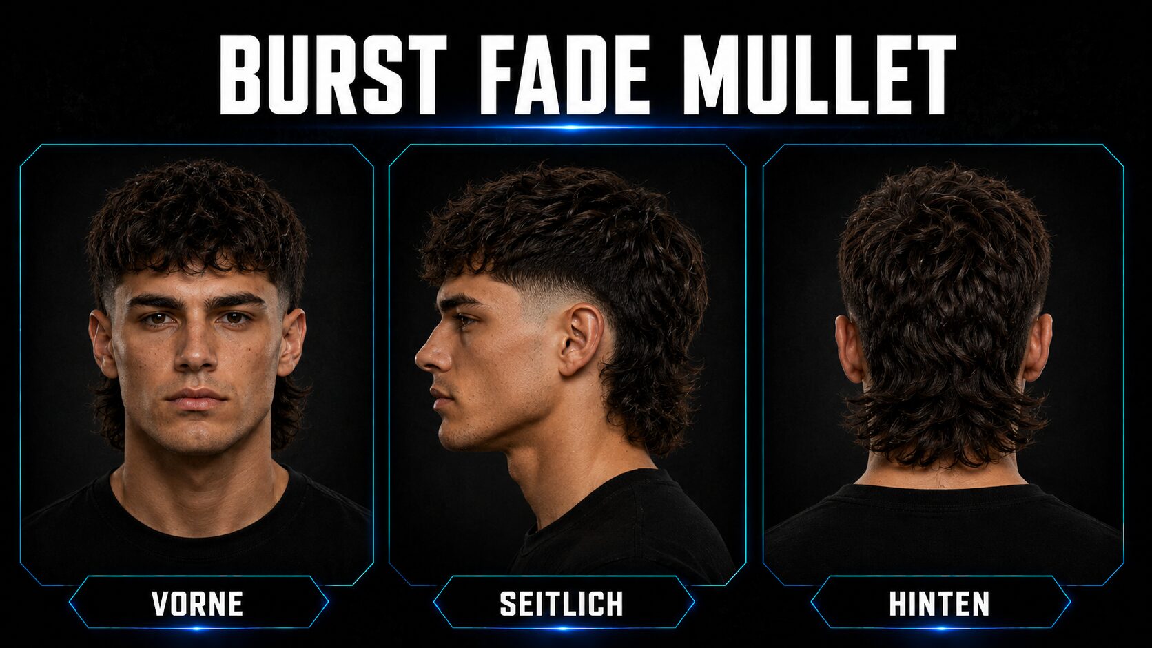 Burst Fade Mullet mit kreisförmigem Übergang