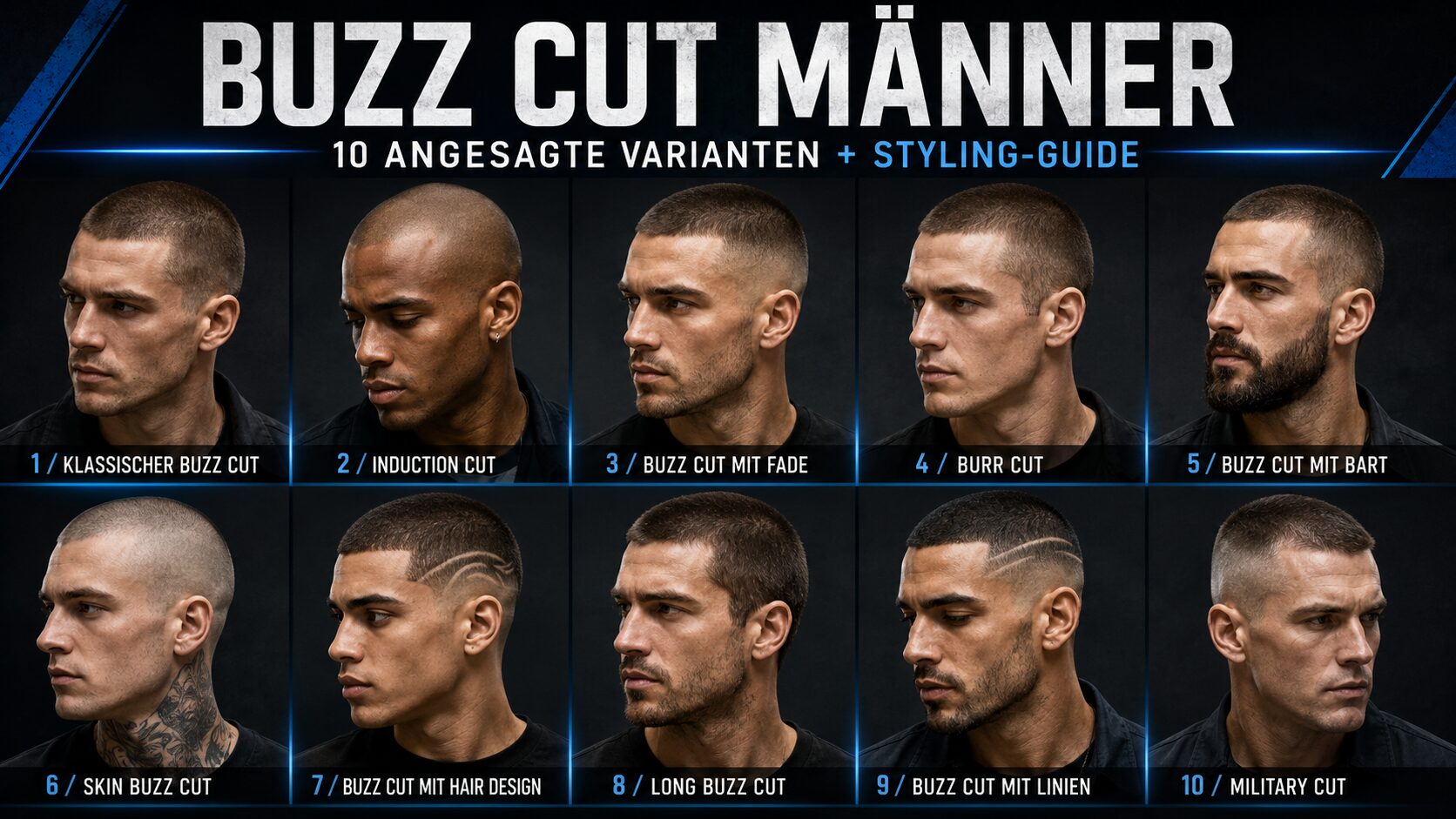 Buzz Cut Männer: 10 angesagte Varianten + Styling-Guide