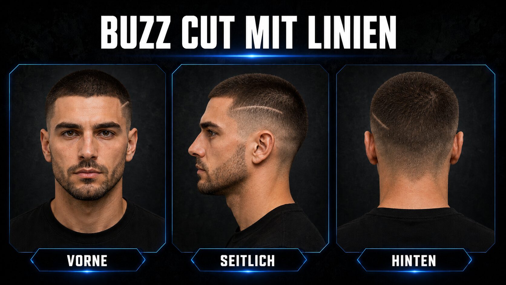 Buzz Cut Männer: 10 angesagte Varianten + Styling-Guide 9 Buzz Cut mit Linien