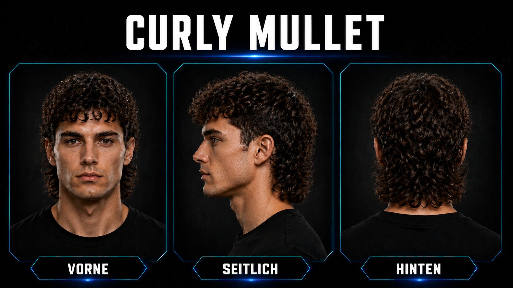 Curly Mullet mit natürlichen Locken für Männer