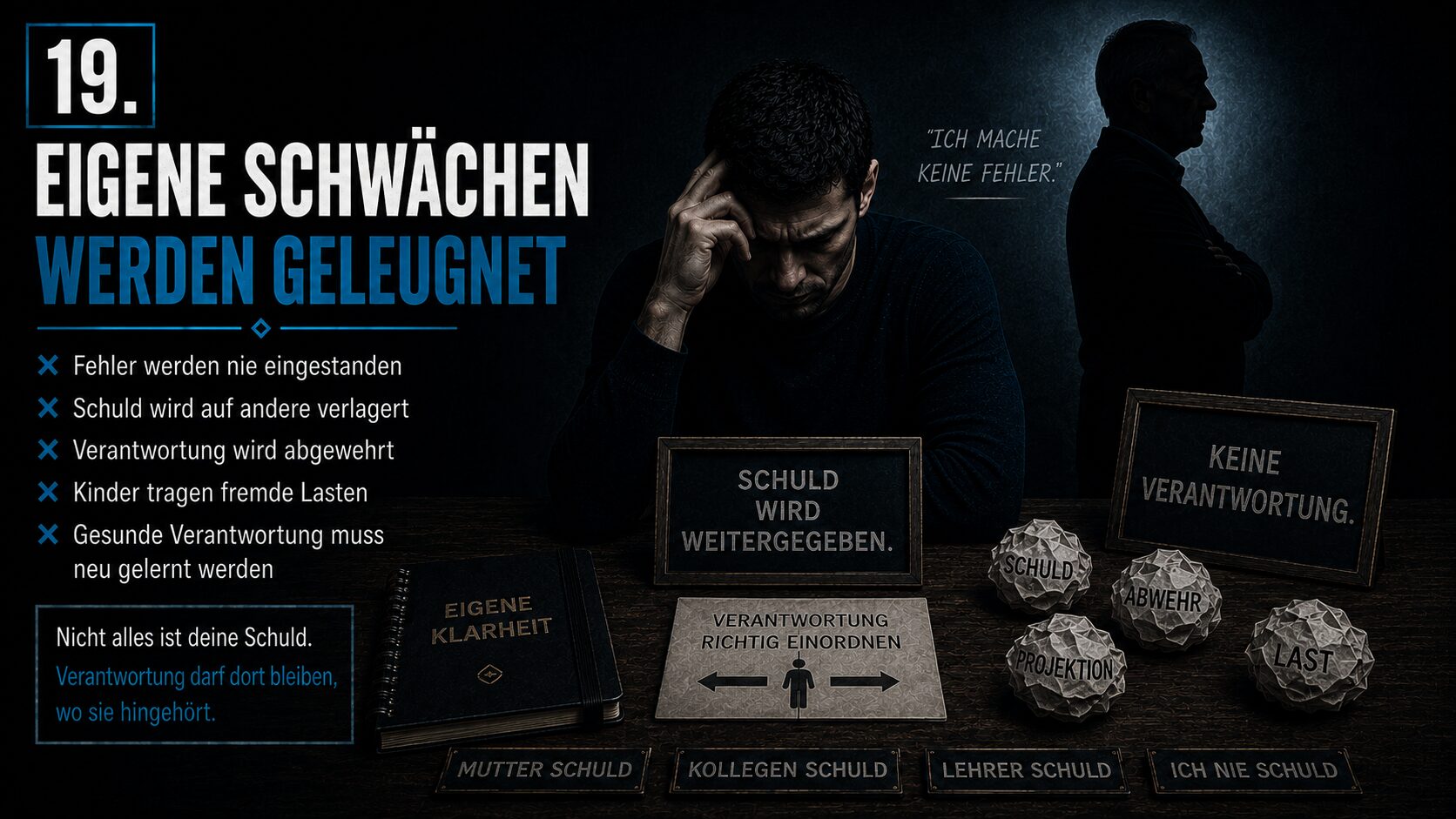 Eigene Schwächen werden geleugnet