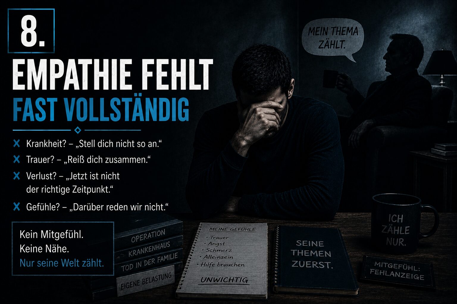 Empathie fehlt fast vollständig