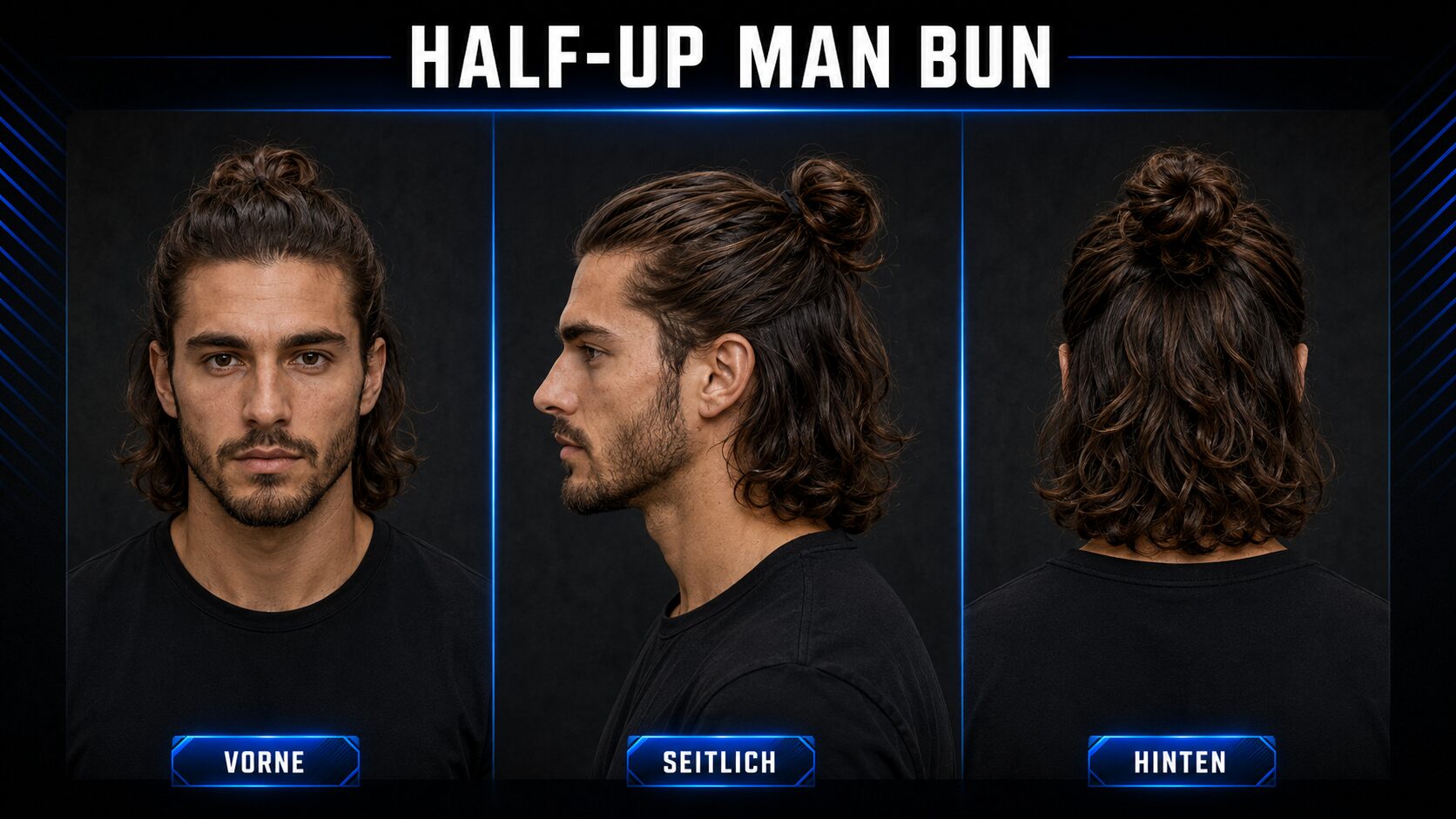 Half-Up Man Bun - locker hochgesteckt