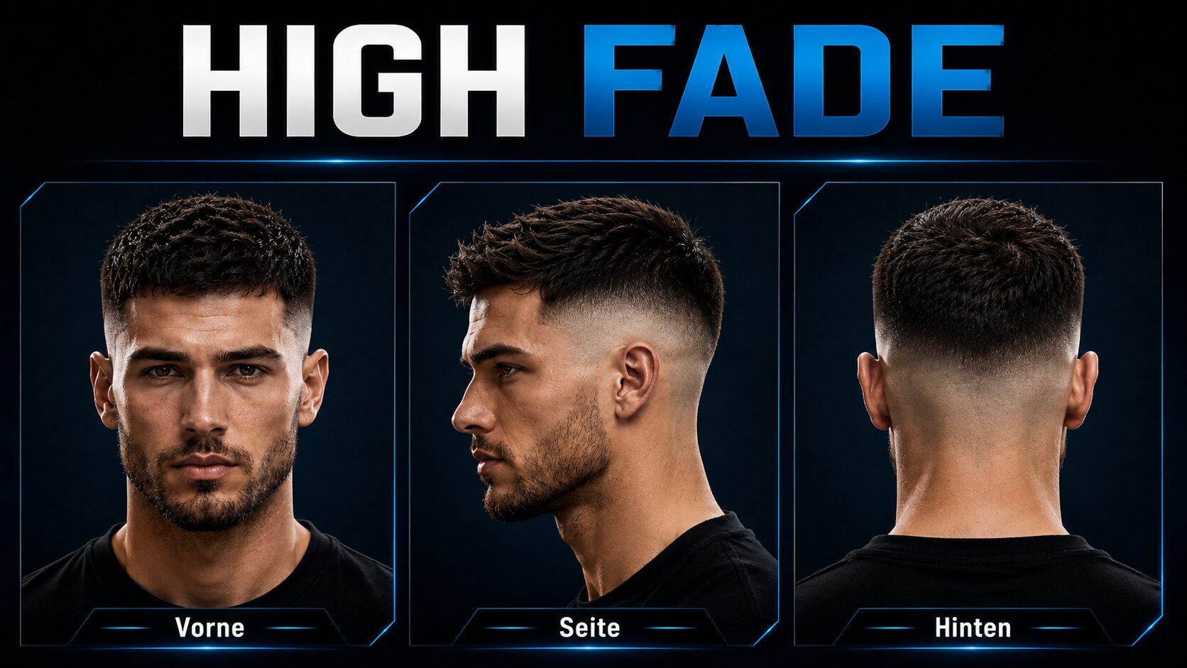 High Fade - markanter Übergang auf Schläfenhöhe
