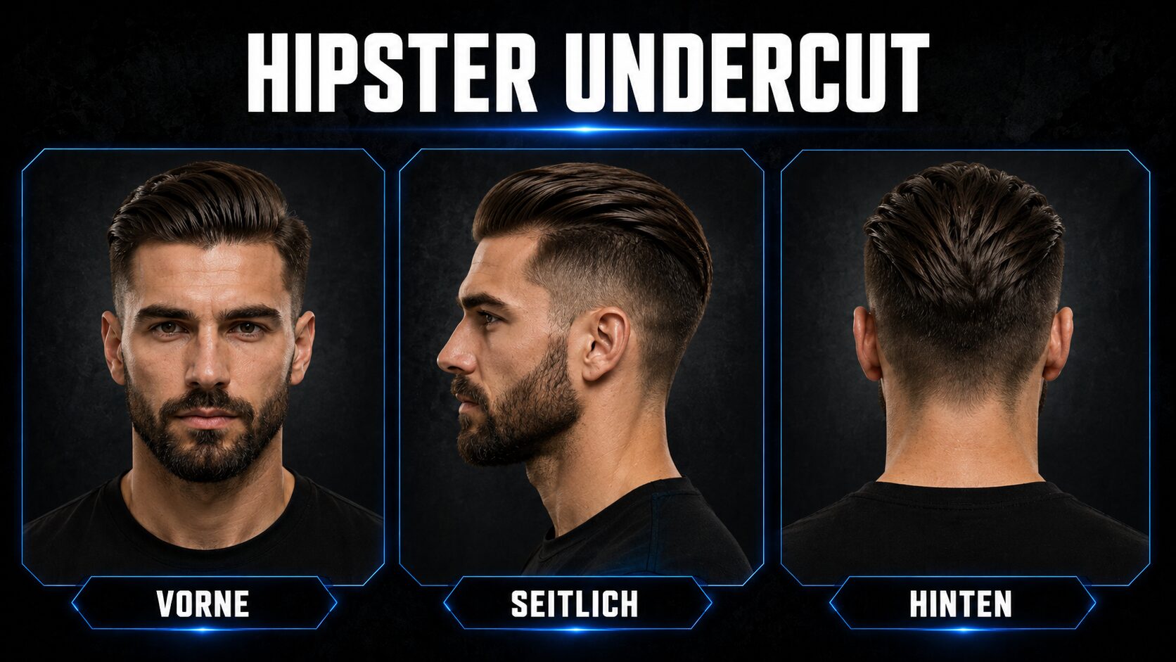 Hipster Undercut mit zurückgekämmtem Deckhaar