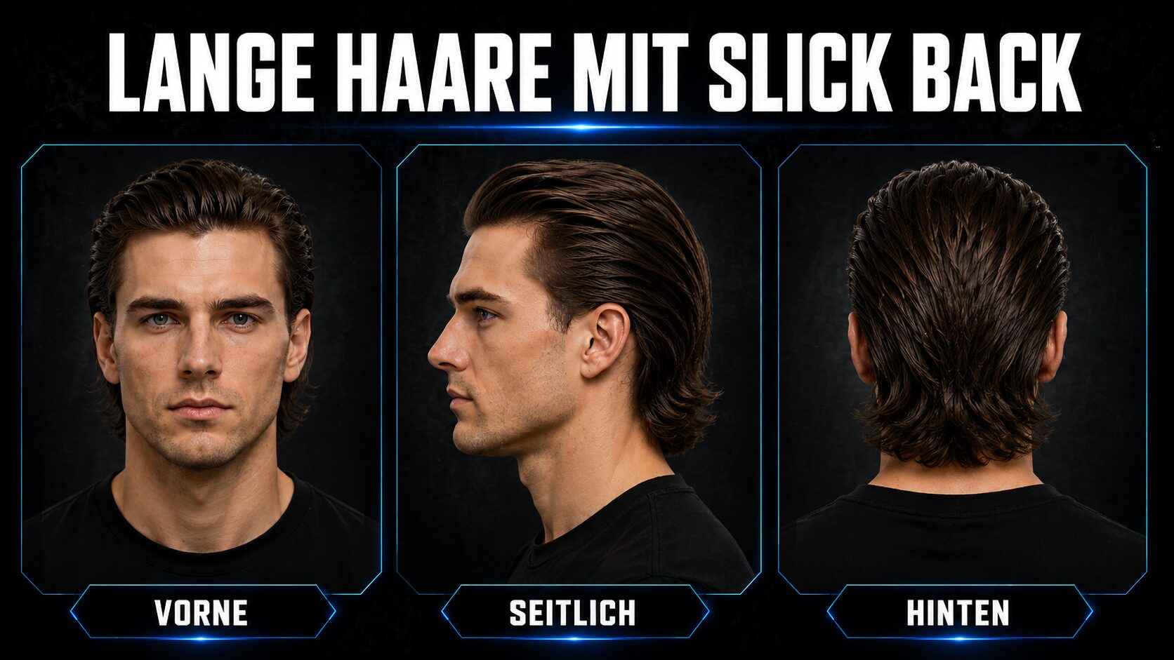 Lange Haare mit Slick Back bei Männern