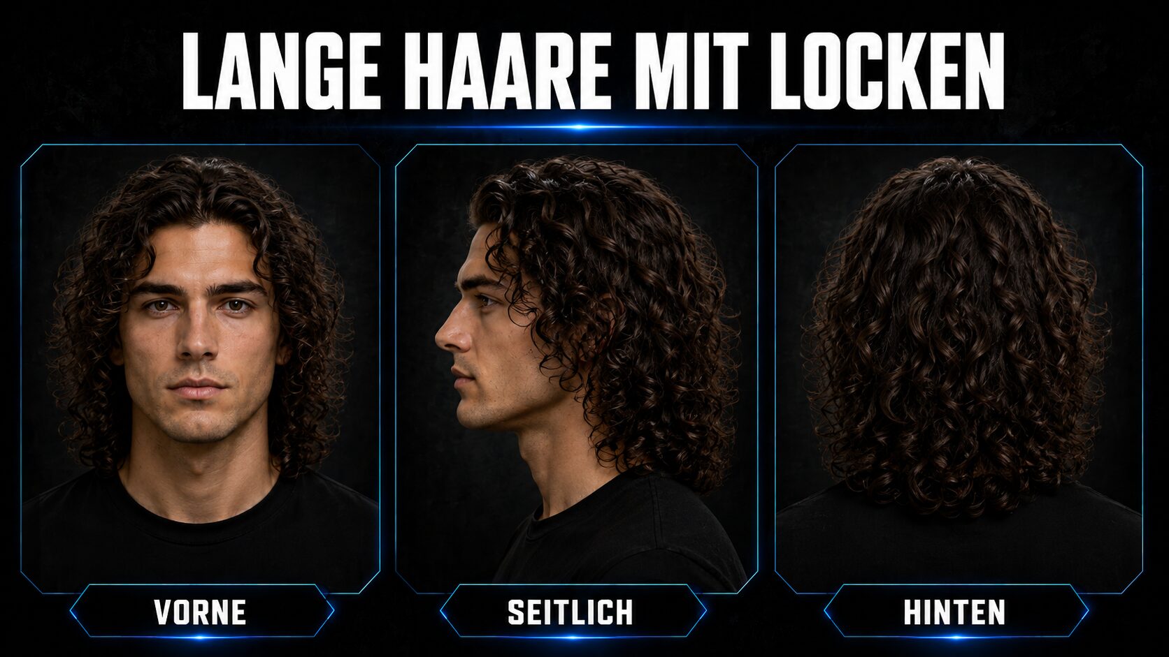 Lange Haare mit natürlichen Locken bei Männern