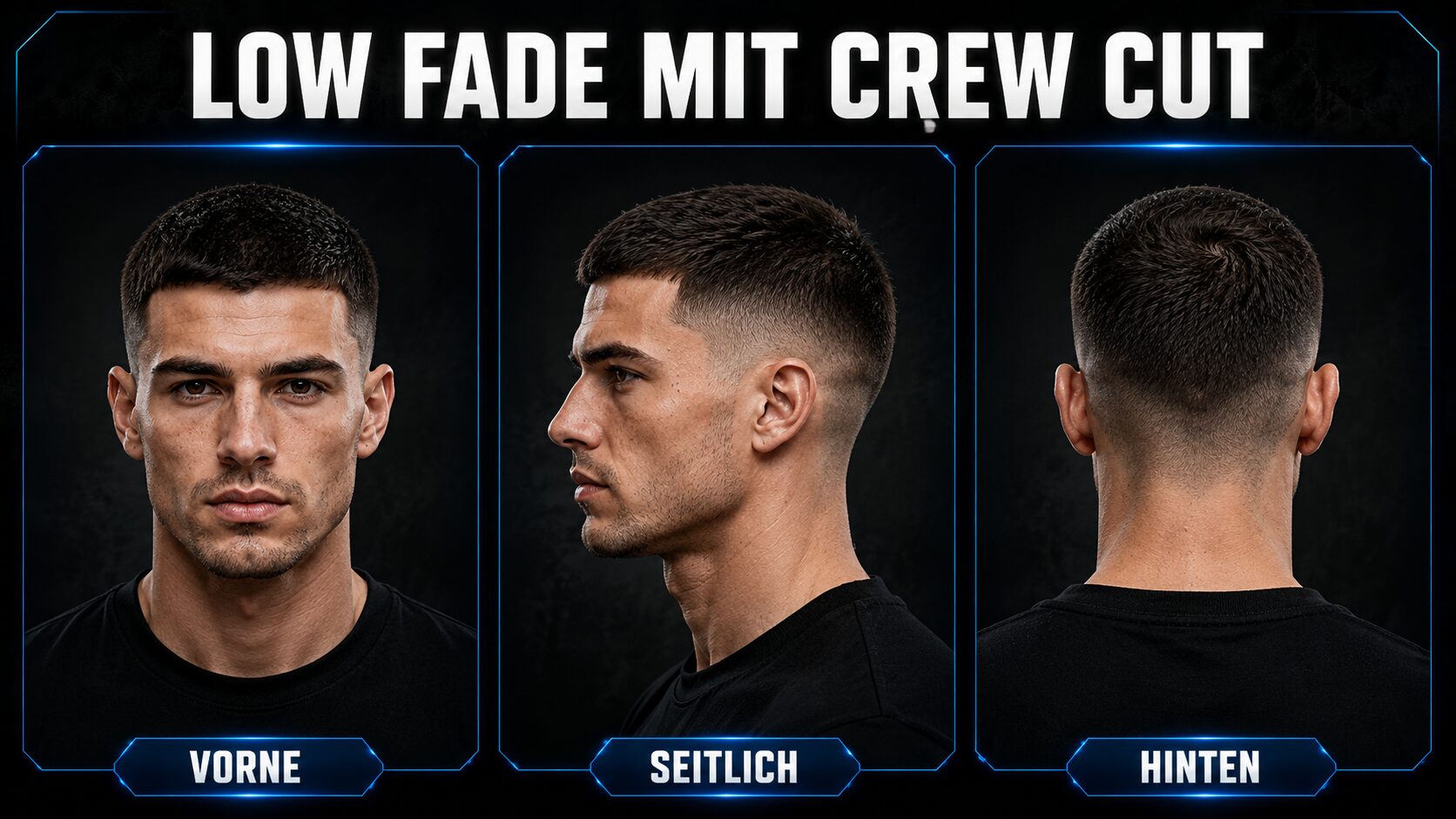 Low Fade mit Crew Cut - der sportliche Klassiker