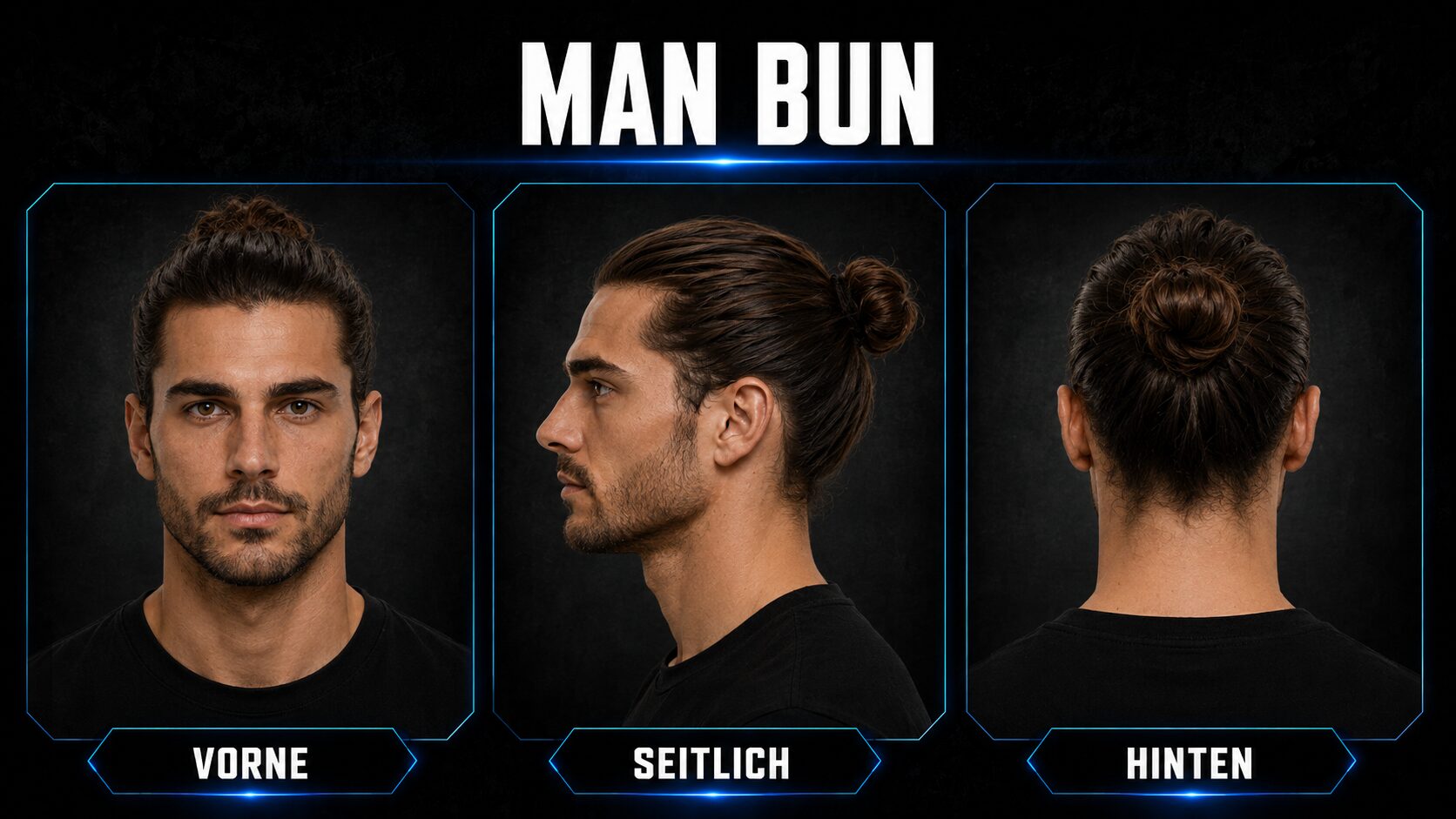 Man Bun bei Männern mit langem Haar