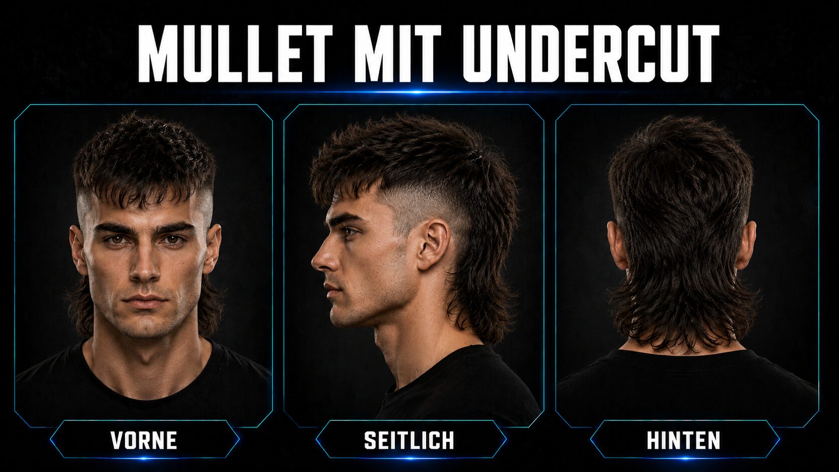 Mullet mit Undercut für markanten Kontrast