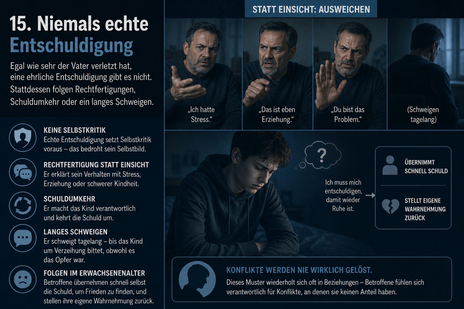 Niemals echte Entschuldigung