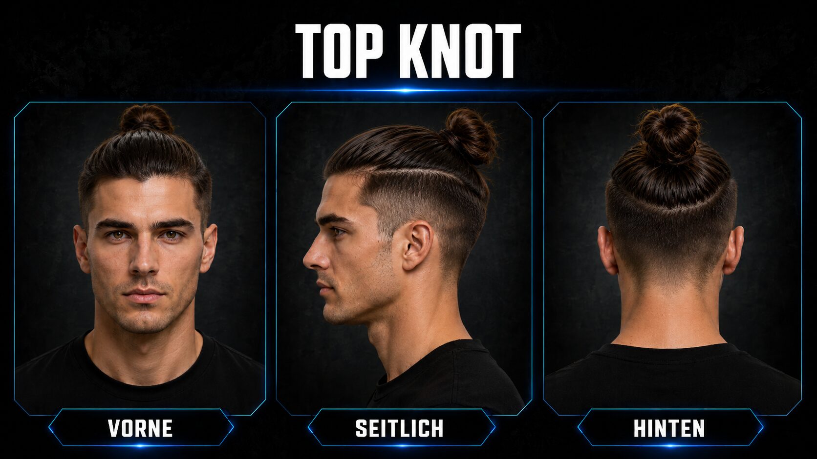 Top Knot bei Männern mit hoch sitzendem Knoten