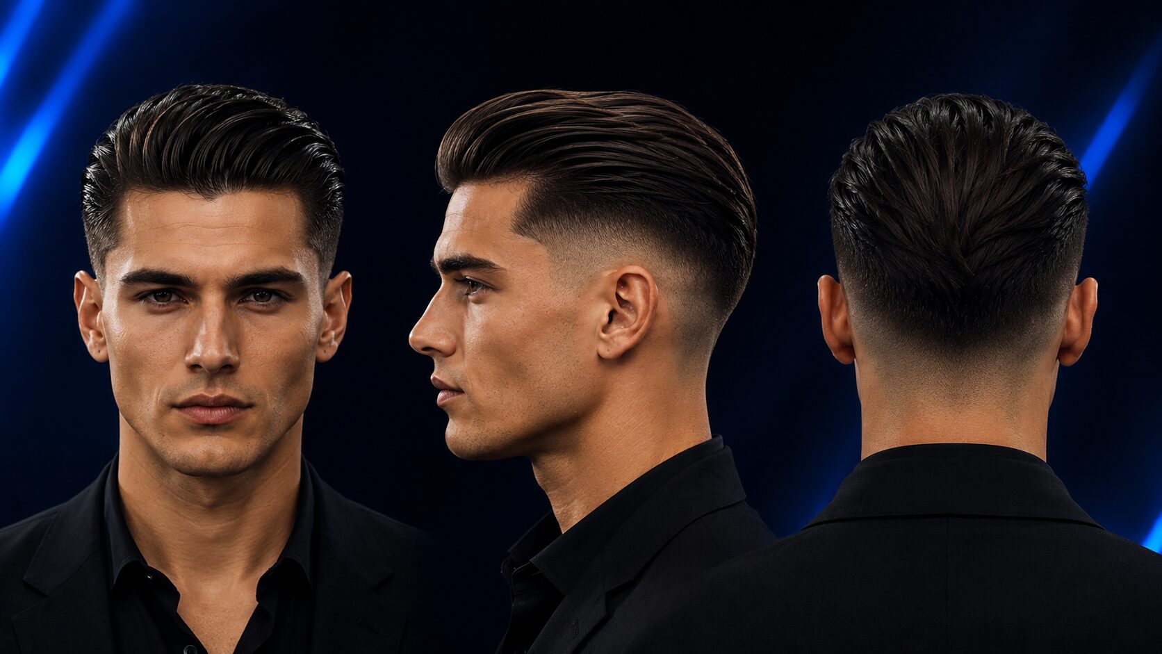 Fade Frisur Männer: Alle Varianten und Techniken im Überblick 10 Fade Frisur mit nach hinten gekämmtem Slick Back Deckhaar