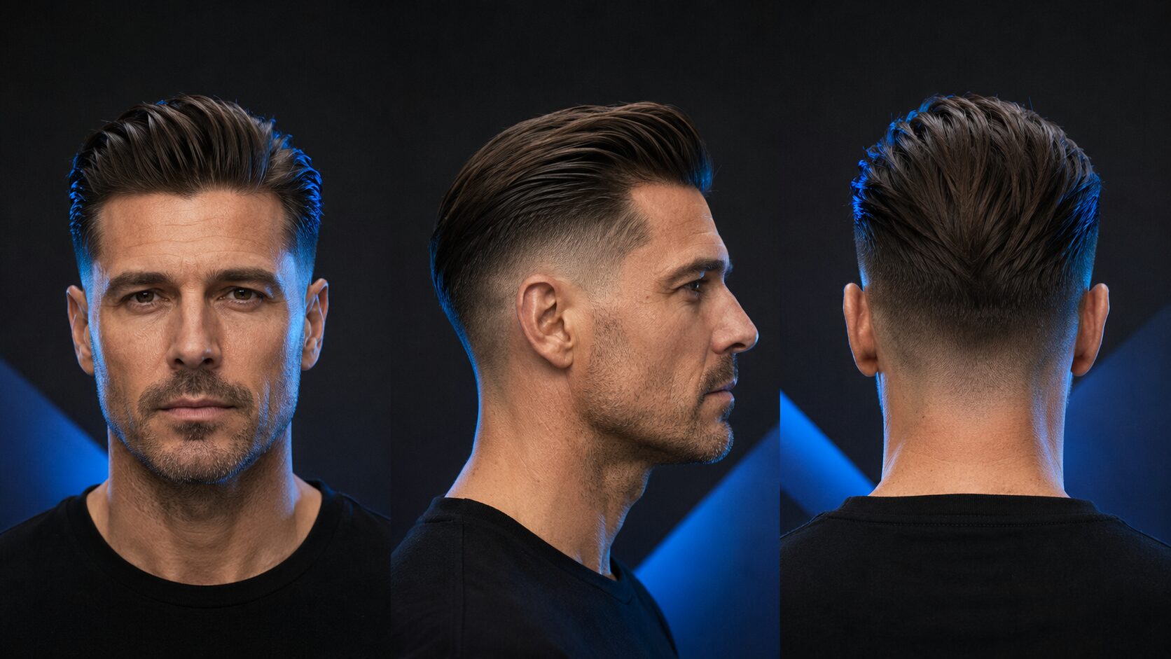 High Fade Männer: 10 Varianten des markanten Übergangs 5 High Fade Männer kombiniert mit nach hinten gekämmtem Slick Back