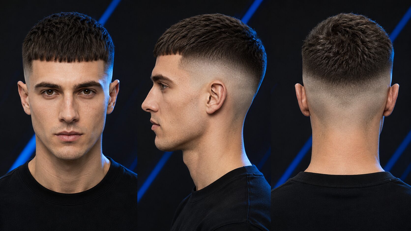 High Fade Männer: 10 Varianten des markanten Übergangs 6 High Fade Männer mit French Crop und präziser gerader Stirnfranse