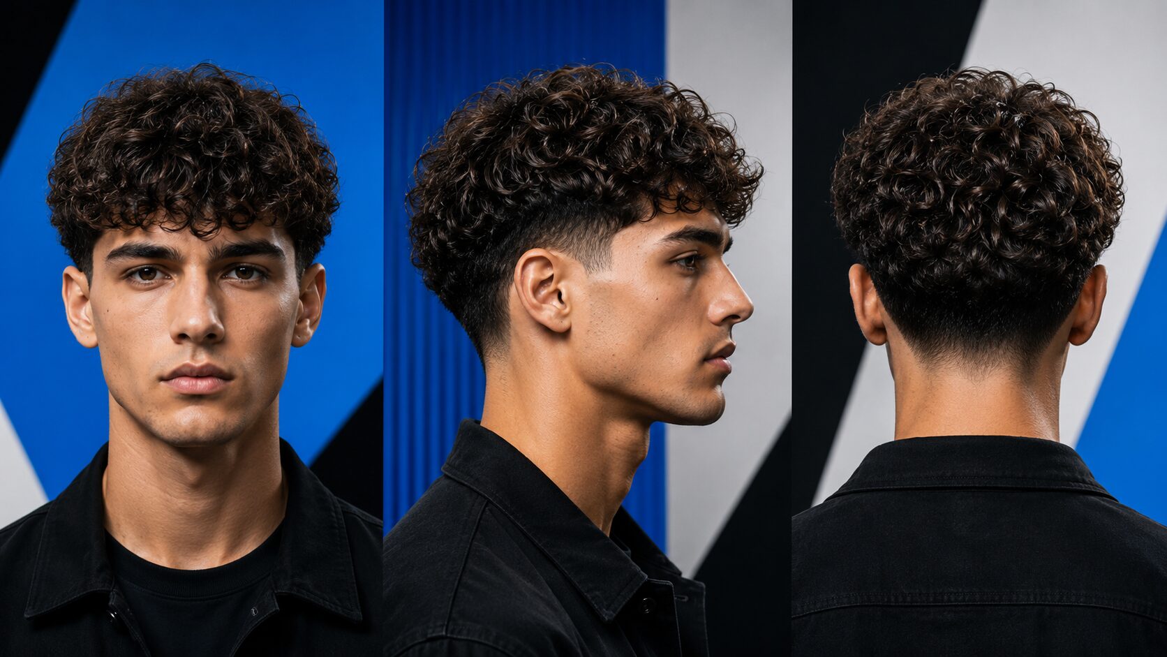 Low Taper Fade mit Locken und Textur