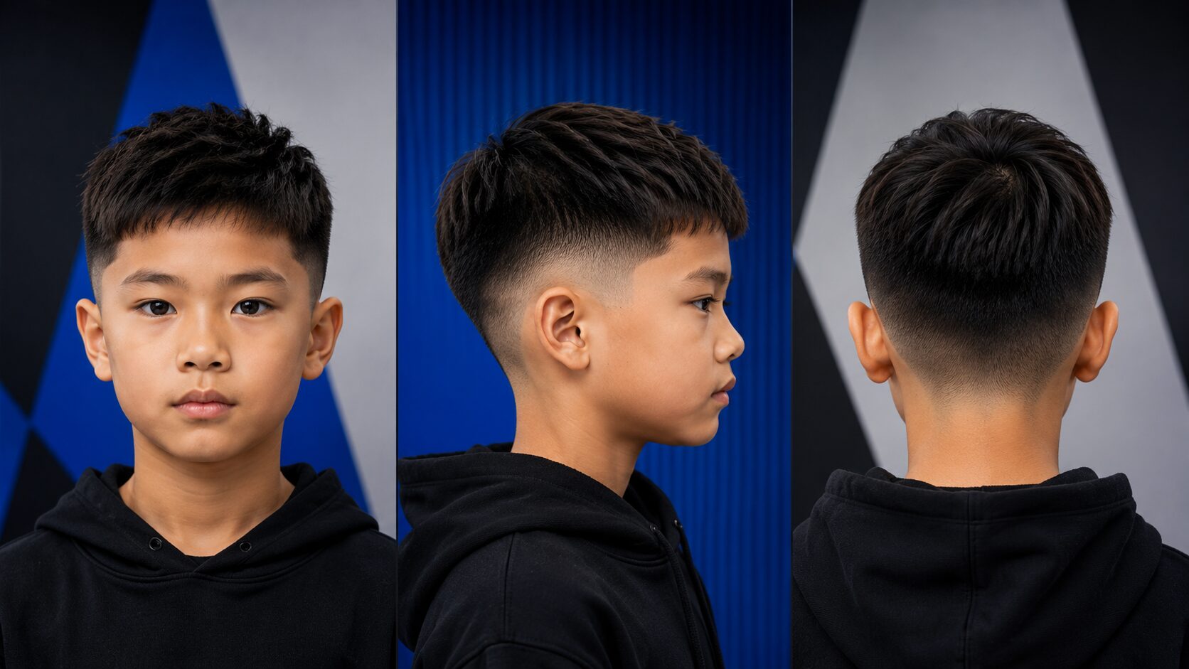 Mid Fade für Jungs ab 10 mit weichem Übergang an den Schläfen