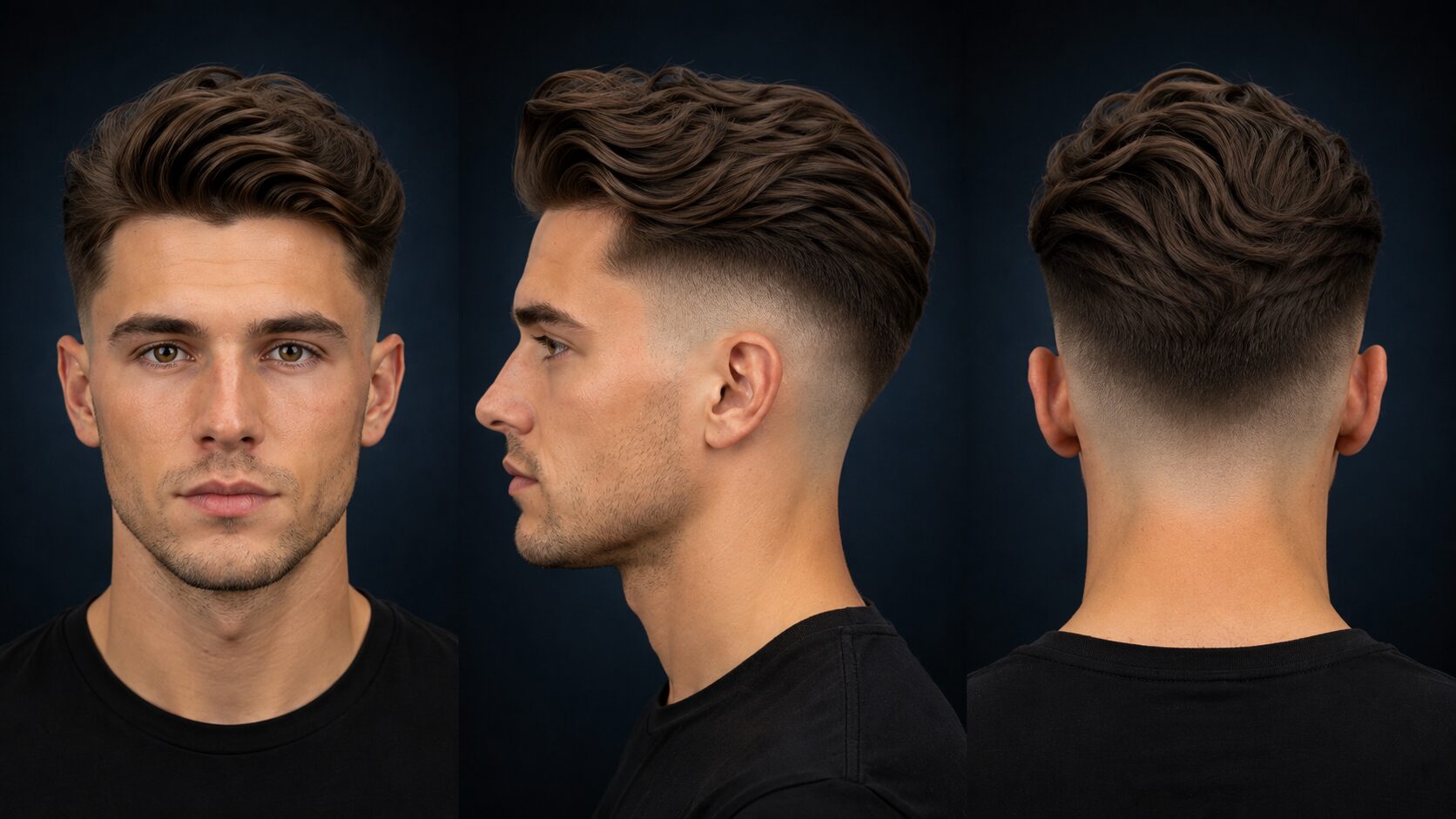 Mid Fade in Kombination mit Burst Fade um das Ohr