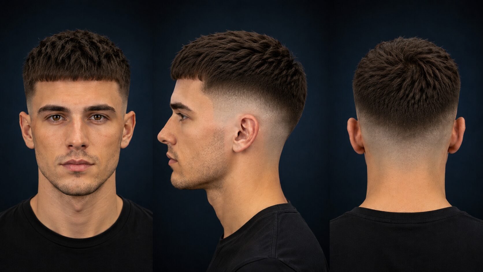 Mid Fade mit texturiertem Crop und ausgefransten Spitzen