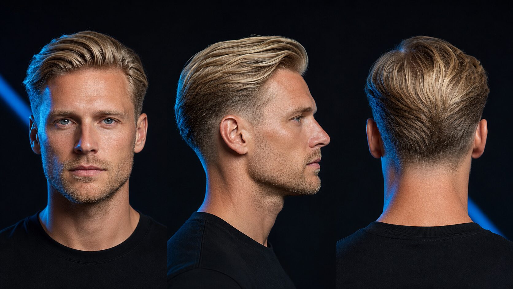 Mid Taper Fade Männer: 10 Varianten des dezenten Übergangs 8 Mid Taper Fade Männer mit blondem Haar und akzentuierten Konturen