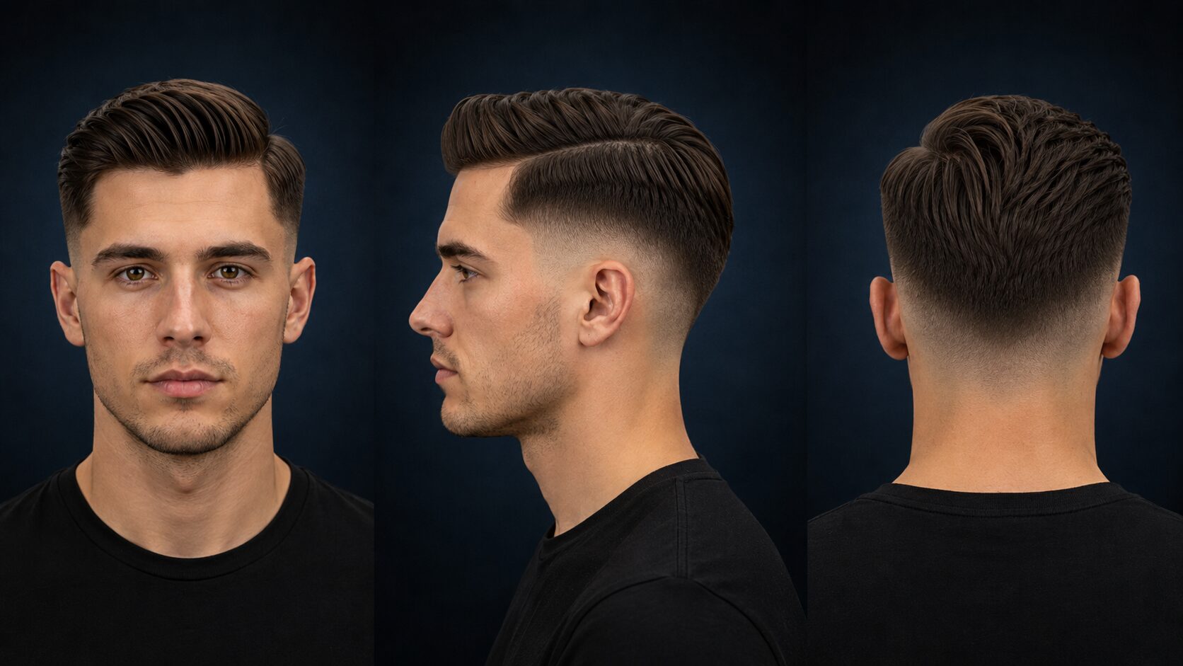 Mid Taper Fade mit weichem Auslauf bei 1-3 mm, businesstauglich