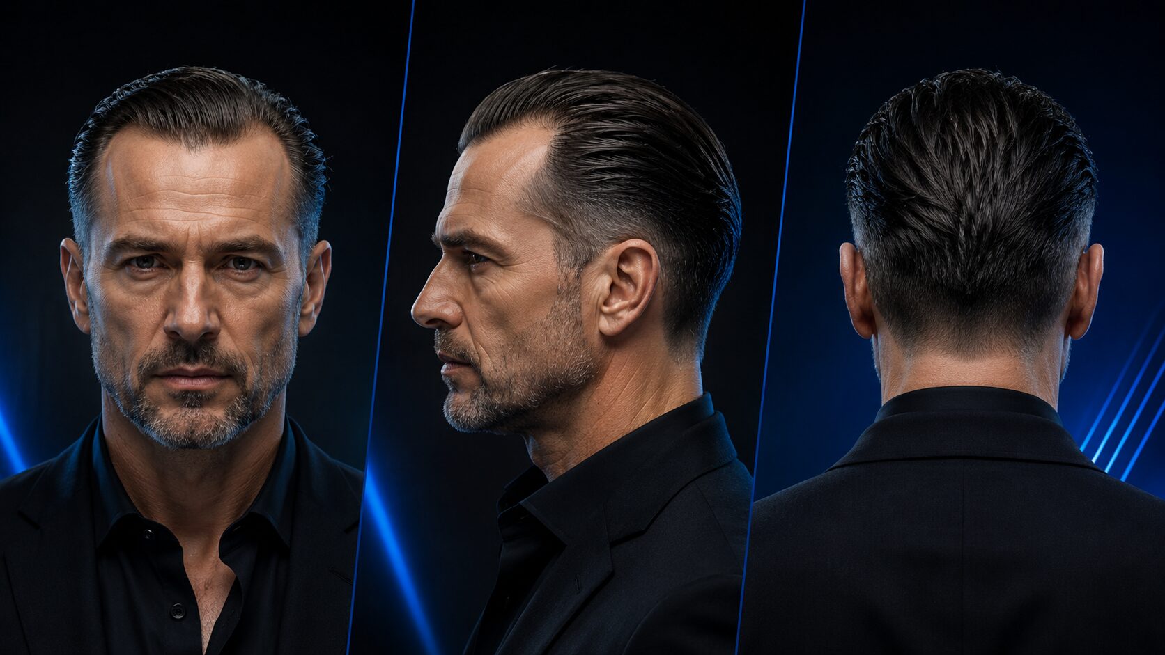 Slick Back bei zurückweichender Haarlinie als angepasste Variante