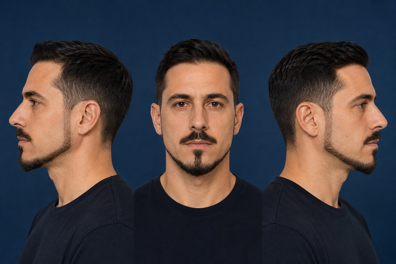 Bartarten: 26 Bartformen mit Namen und Bildern 14 ankerbart-anchor-beard-drei-ansichten