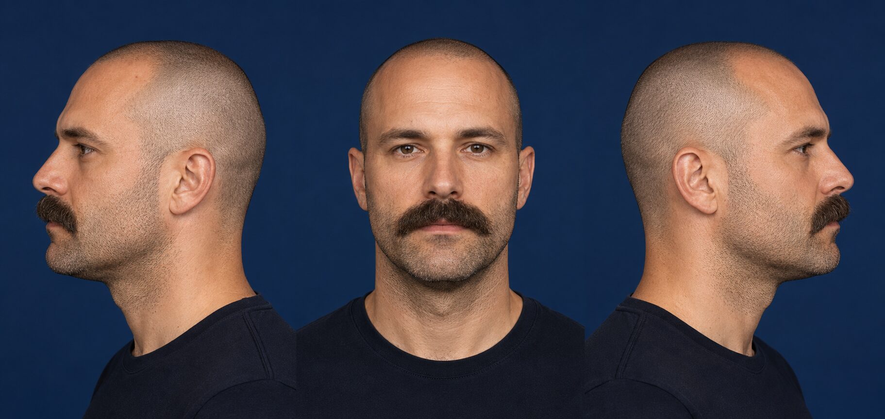 Bartarten: 26 Bartformen mit Namen und Bildern 24 beardstache-drei-ansichten