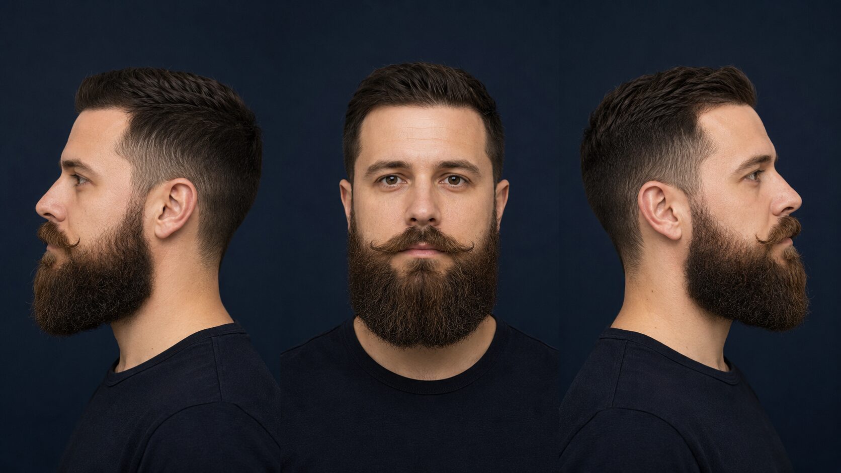 Bartarten: 26 Bartformen mit Namen und Bildern 9 hipster-bart-drei-ansichten