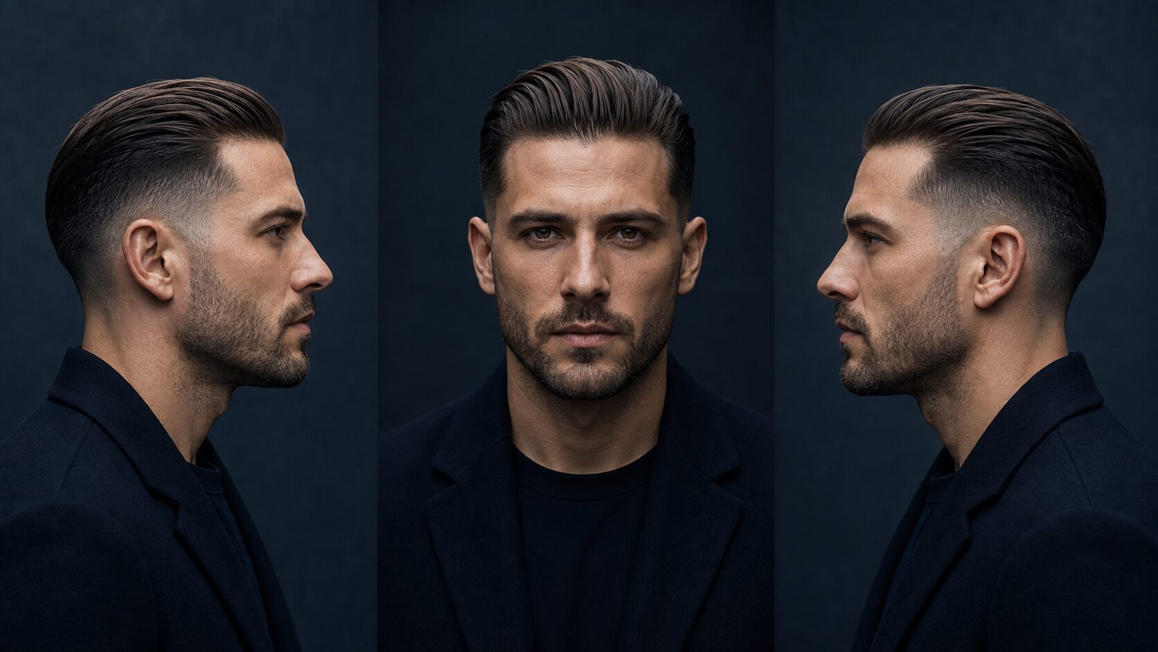 Kurzer Slick Back mit Fade