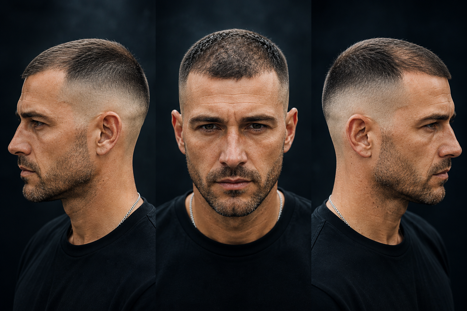Skin Fade mit kurzem Deckhaar