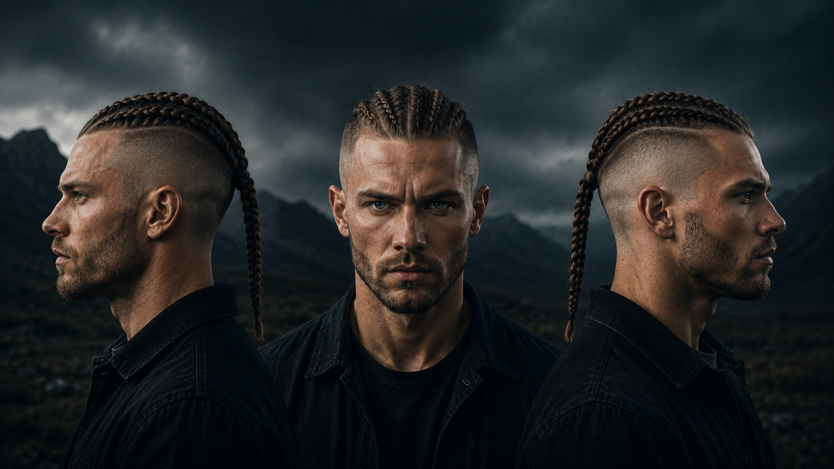 Wikinger Zopf mit Skin Fade