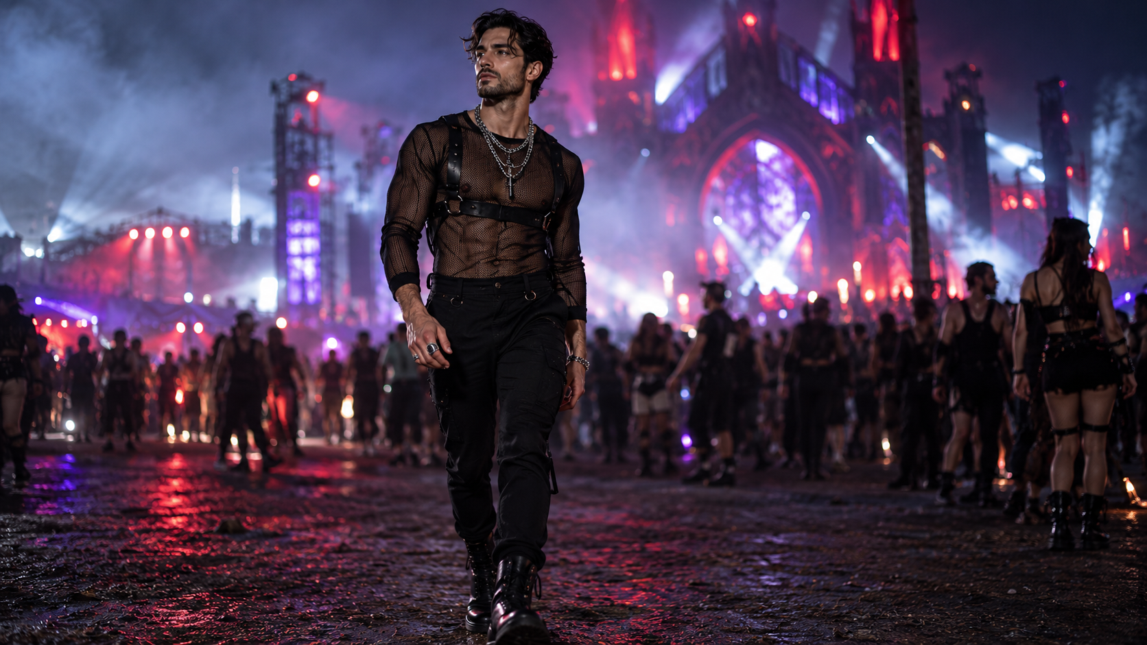 8. Der Statement-Look mit Mesh-Shirt